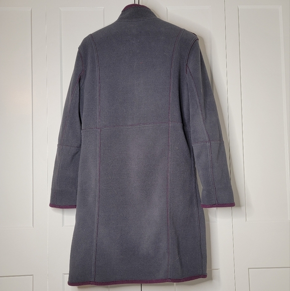 Susan Graver Reversible Trench Coat Purple and Grey - Picture 4 of 6